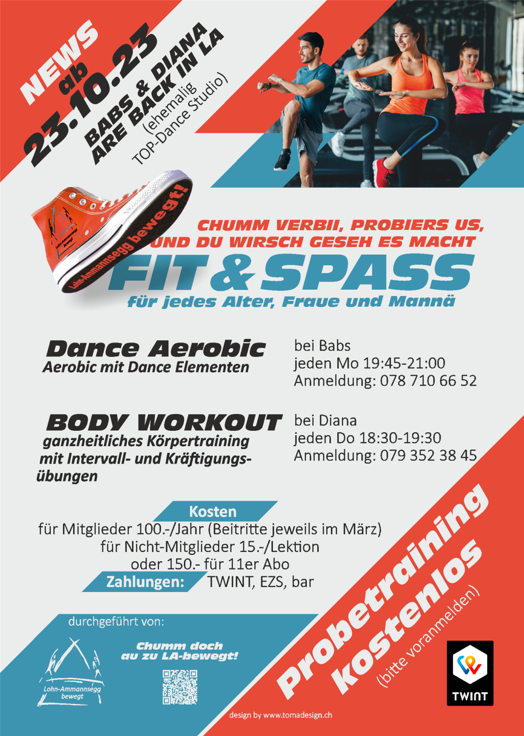 Flyer für Aerobic+Bodyworkout 2023